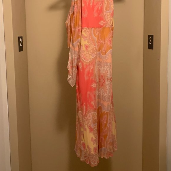 BANANA REPUBLIC SILK MIDI DRESS IN PAISLEY - Picture 2 of 4